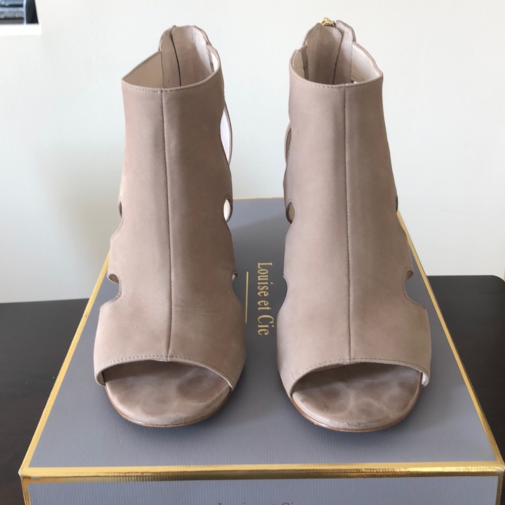 Taupe wedge heels